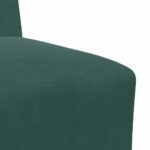 Canapé modulaire sans accoudoirs Vert foncé 55 cm Velours – Image 5