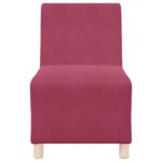 Canapé modulaire sans accoudoirs Rouge vin 55 cm Velours – Image 2