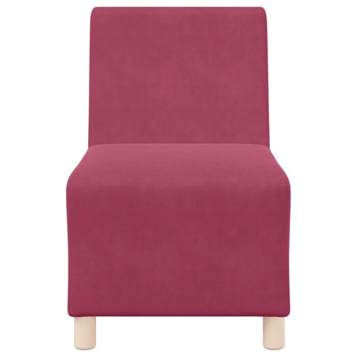 Canapé modulaire sans accoudoirs Rouge vin 55 cm Velours – Image 2