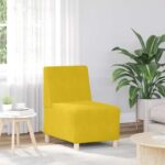 Canapé modulaire sans accoudoirs Jaune 55 cm Velours