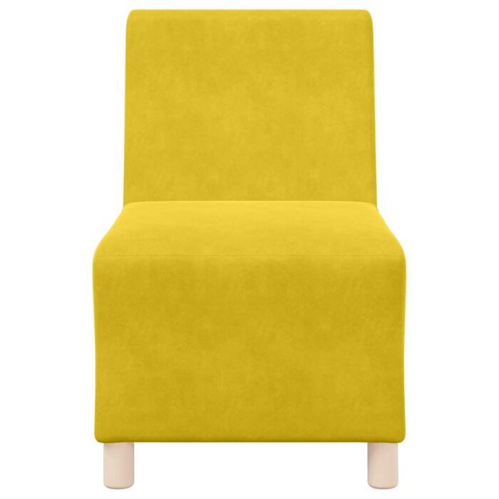 Canapé modulaire sans accoudoirs Jaune 55 cm Velours – Image 2