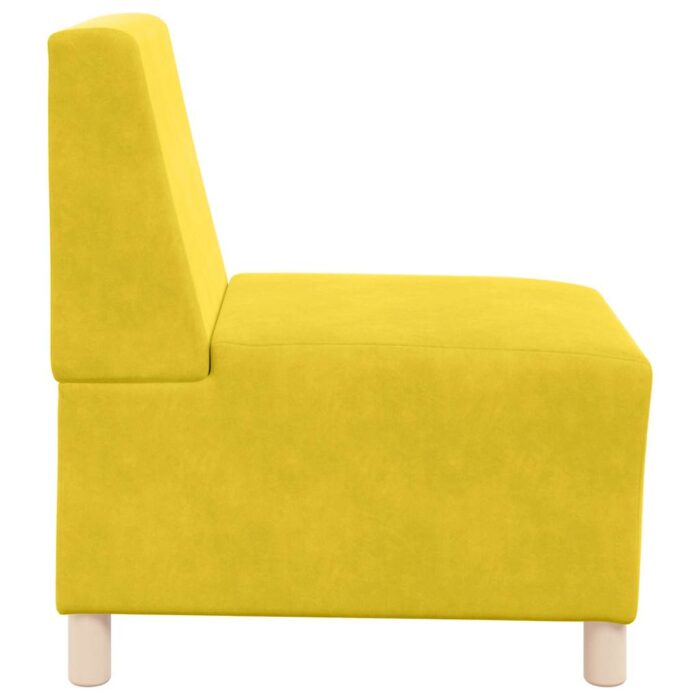 Canapé modulaire sans accoudoirs Jaune 55 cm Velours – Image 3