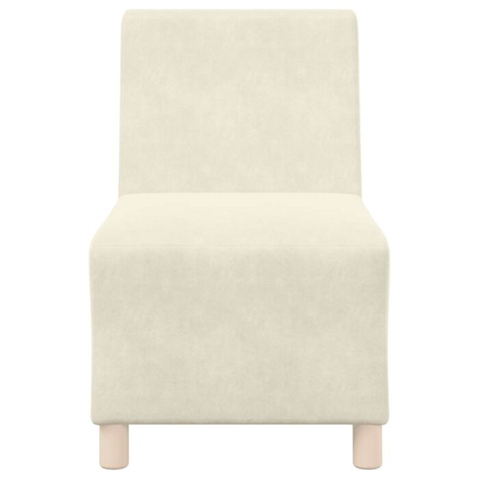 Canapé modulaire sans accoudoirs Crème 55 cm Velours – Image 2