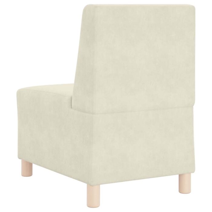 Canapé modulaire sans accoudoirs Crème 55 cm Velours – Image 4