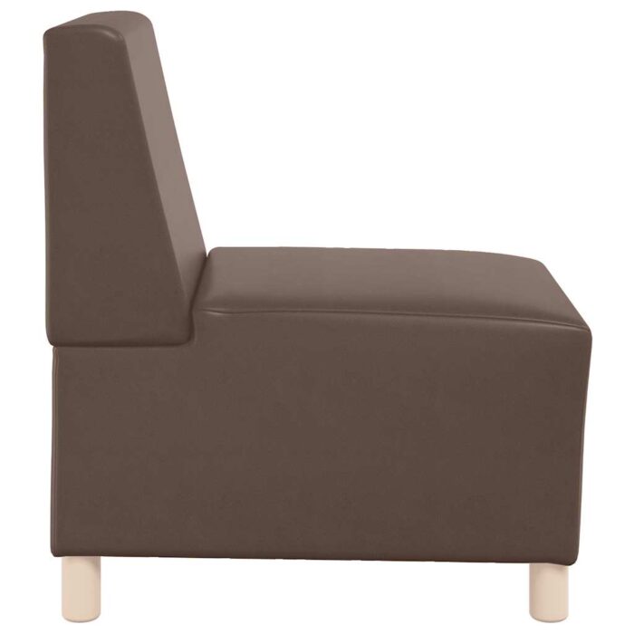 Canapé modulaire sans accoudoirs Marron 55 cm Similicuir – Image 3
