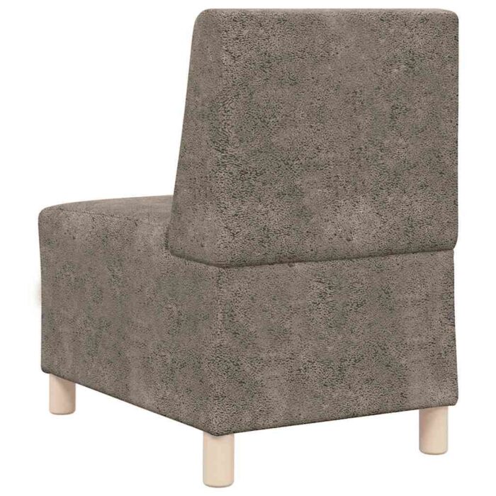 Canapé modulaire sans accoudoirs Gris foncé 55 cm Similicuir suède – Image 4