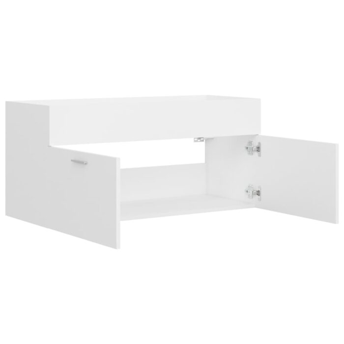 Armoire d'évier Blanc 100x38,5x46 cm Bois d’ingénierie – Image 3