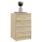 Table de chevet Chêne sonoma 40x40x63 cm Bois d’ingénierie – Image 2