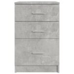 Table de chevet Gris béton 40x40x63 cm bois d’ingénierie – Image 4