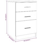 Table de chevet Gris béton 40x40x63 cm bois d’ingénierie – Image 7