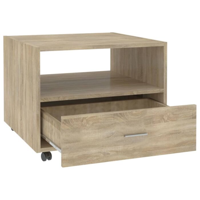Table basse chêne sonoma 55x55x40 cm bois d'ingénierie – Image 4