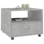Table basse gris béton 55x55x40 cm bois d'ingénierie – Image 2
