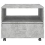 Table basse gris béton 55x55x40 cm bois d'ingénierie – Image 3