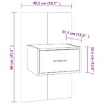 Tables de chevet murales 2 pcs Chêne sonoma – Image 7