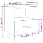 Table de chevet Blanc 40x35x47 cm – Image 5