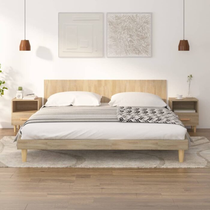 Tables de chevet 2 pcs Chêne sonoma 40x35x47 cm – Image 1