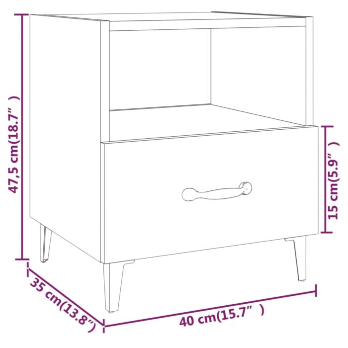 Table de chevet Chêne sonoma Bois d'ingénierie – Image 6