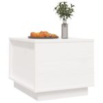 Table basse Blanc 40x50x35 cm Bois massif de pin – Image 2