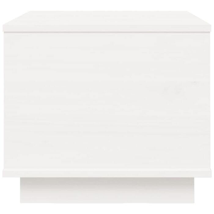 Table basse Blanc 40x50x35 cm Bois massif de pin – Image 4