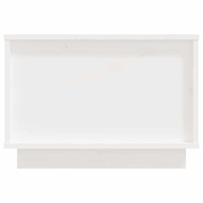 Table basse Blanc 40x50x35 cm Bois massif de pin – Image 5