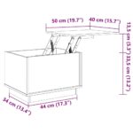 Table basse Blanc 40x50x35 cm Bois massif de pin – Image 8