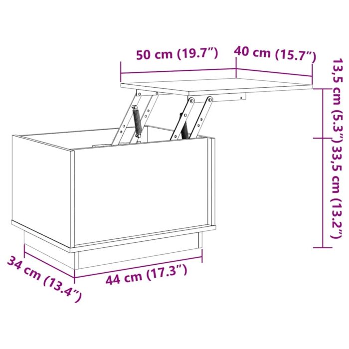 Table basse Blanc 40x50x35 cm Bois massif de pin – Image 8