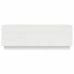 Table basse Blanc 100x50x35 cm Bois massif de pin – Image 4