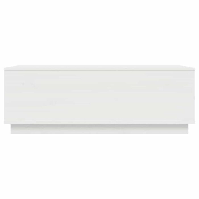 Table basse Blanc 100x50x35 cm Bois massif de pin – Image 4