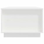 Table basse Blanc 100x50x35 cm Bois massif de pin – Image 5