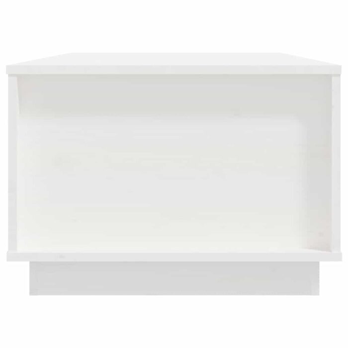 Table basse Blanc 100x50x35 cm Bois massif de pin – Image 5