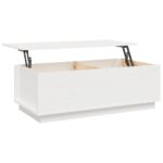 Table basse Blanc 100x50x35 cm Bois massif de pin – Image 6