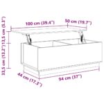 Table basse Blanc 100x50x35 cm Bois massif de pin – Image 8