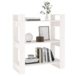 Bibliothèque/Séparateur de pièce Blanc 80x35x91 cm Pin solide – Image 2