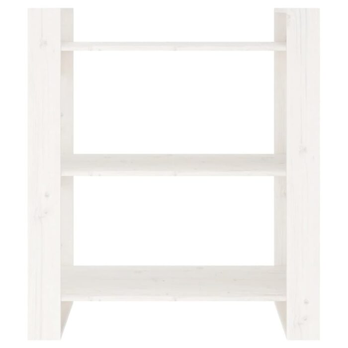 Bibliothèque/Séparateur de pièce Blanc 80x35x91 cm Pin solide – Image 3