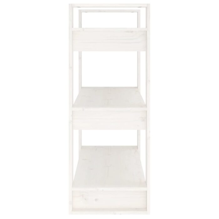 Bibliothèque/Séparateur de pièce Blanc 80x35x91 cm Pin solide – Image 4