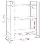 Bibliothèque/Séparateur de pièce Blanc 80x35x91 cm Pin solide – Image 6