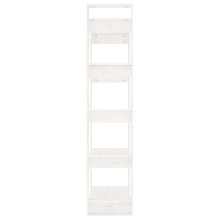 Bibliothèque/Séparateur de pièce Blanc 80x35x160 cm Bois massif – Image 4