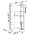 Bibliothèque/Séparateur de pièce Blanc 80x35x160 cm Bois massif – Image 6