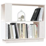 Bibliothèque/Séparateur de pièce Blanc 80x25x70 cm Pin solide – Image 2