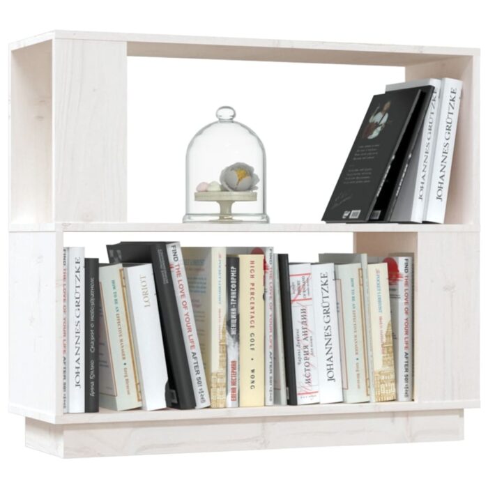 Bibliothèque/Séparateur de pièce Blanc 80x25x70 cm Pin solide – Image 2