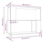 Bibliothèque/Séparateur de pièce Blanc 80x25x70 cm Pin solide – Image 6