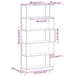 Bibliothèque/Séparateur de pièce Blanc 80x25x163,5cm Pin massif – Image 6