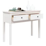 Table console Blanc 100x35x75 cm Bois massif de pin – Image 3