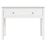 Table console Blanc 100x35x75 cm Bois massif de pin – Image 4