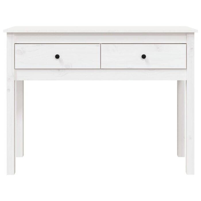 Table console Blanc 100x35x75 cm Bois massif de pin – Image 4