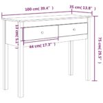 Table console Blanc 100x35x75 cm Bois massif de pin – Image 8