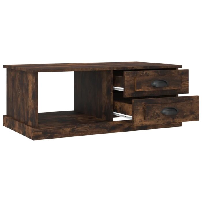 Table basse Chêne fumé 90x50x35 cm Bois d'ingénierie – Image 5