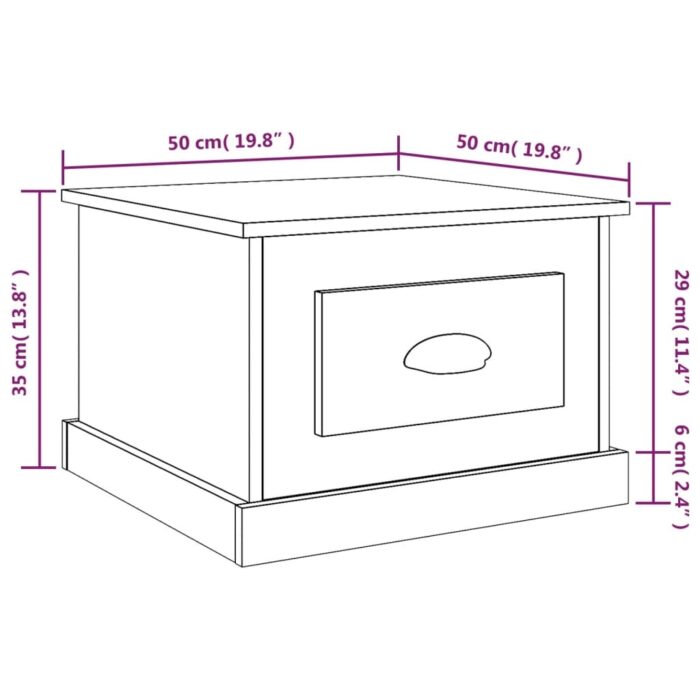 Table Basse Chêne Fumé VIDAXL - Salon Compact – Image 8