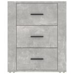 Table de chevet Gris béton 50x36x60 cm Bois d'ingénierie – Image 4