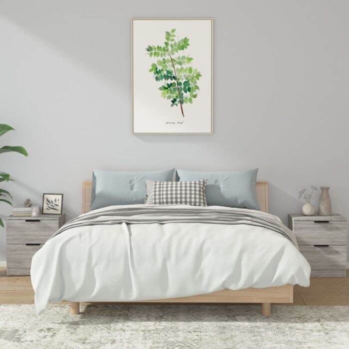 Tables de chevet 2 pcs Sonoma gris Bois d'ingénierie – Image 1